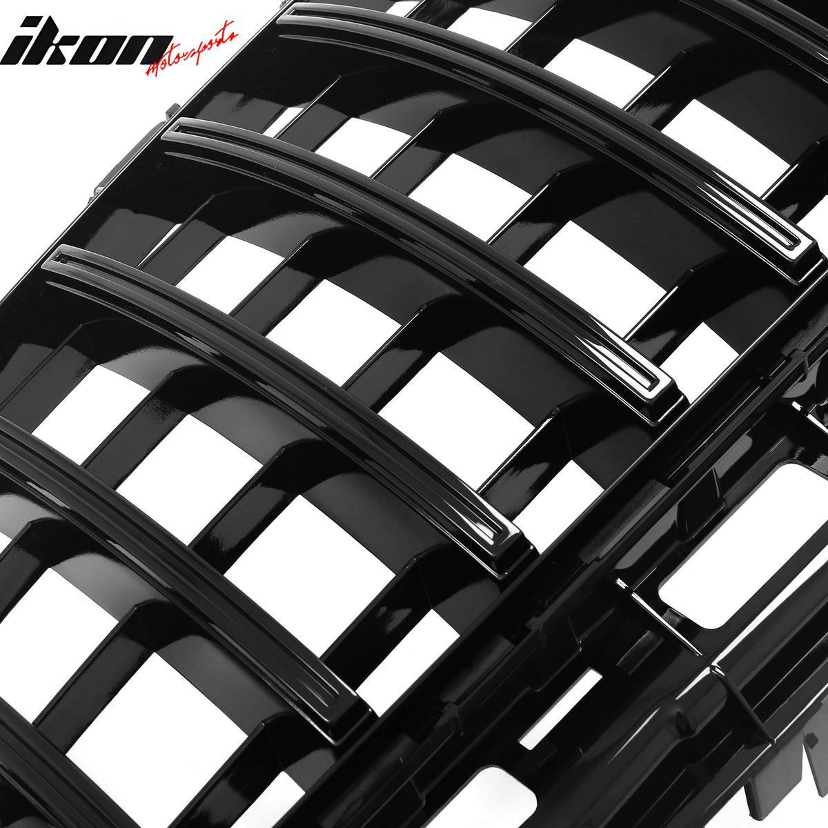 Fits 17-20 Benz E350 E400 E450 E43 GT Style Front Upper Grille Gloss Black ABS