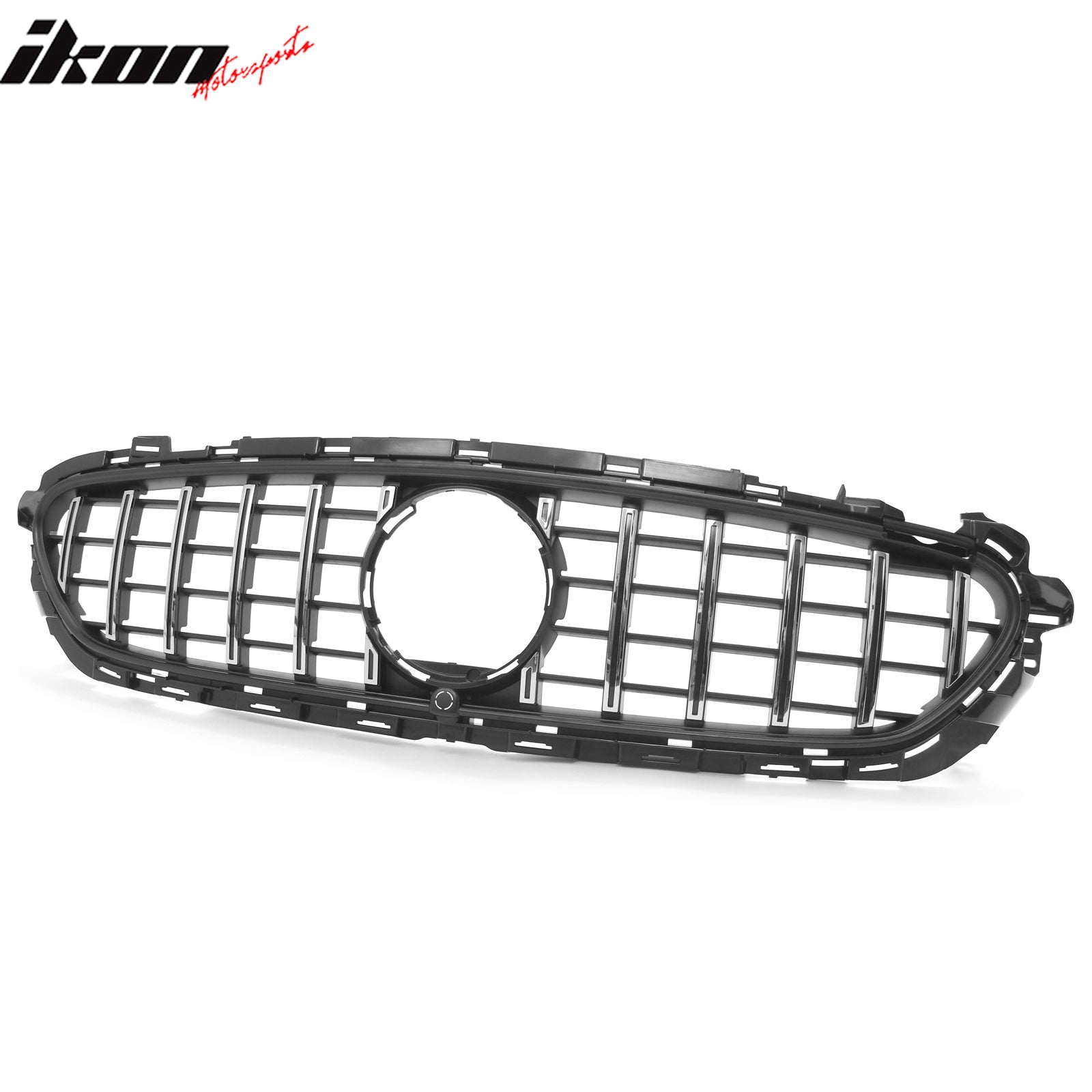 Fits 21-23 Benz E-Class E350 E450 GT Style Front Grille Unpainted & Chrome ABS
