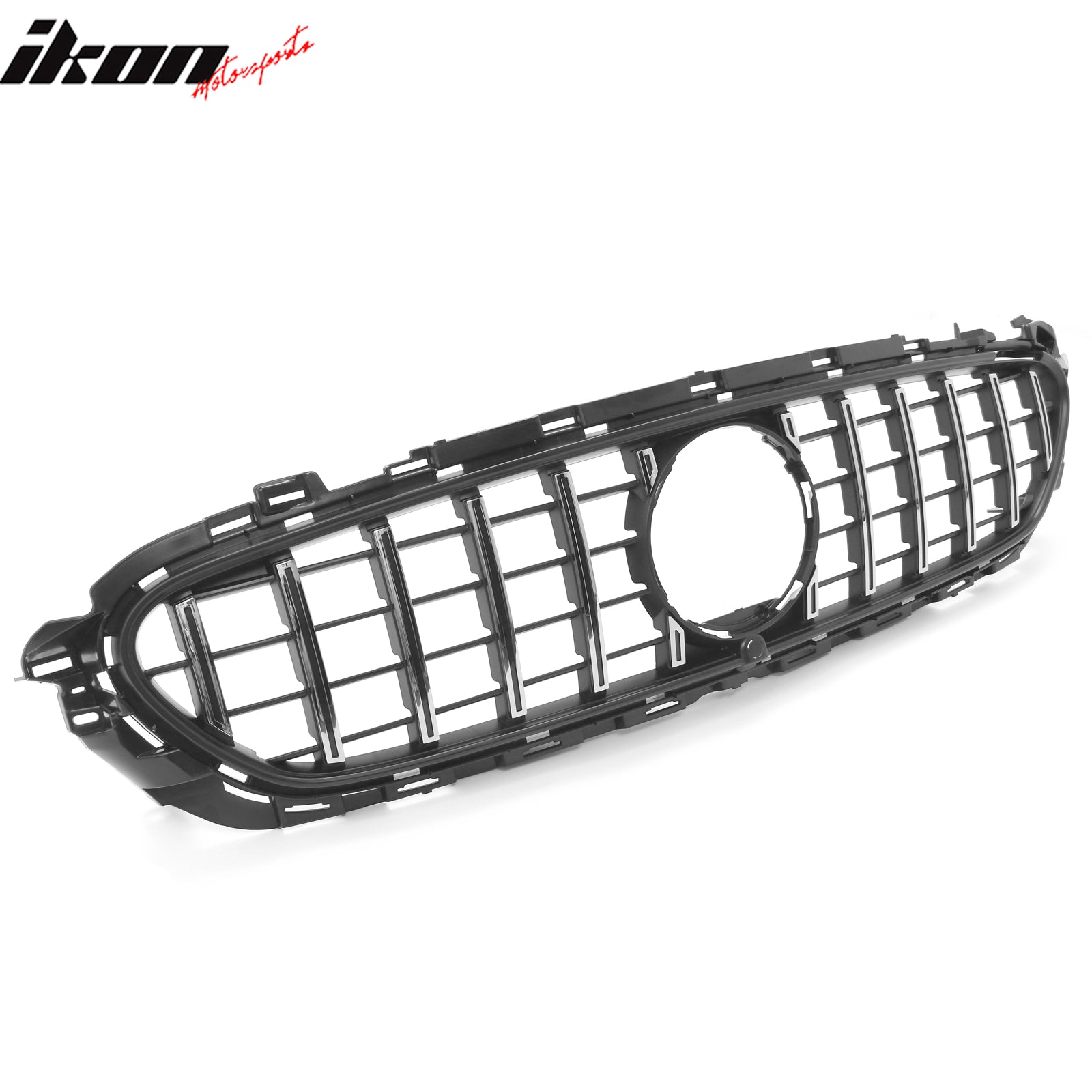 Fits 21-23 Benz E-Class E350 E450 GT Style Front Grille Unpainted & Chrome ABS