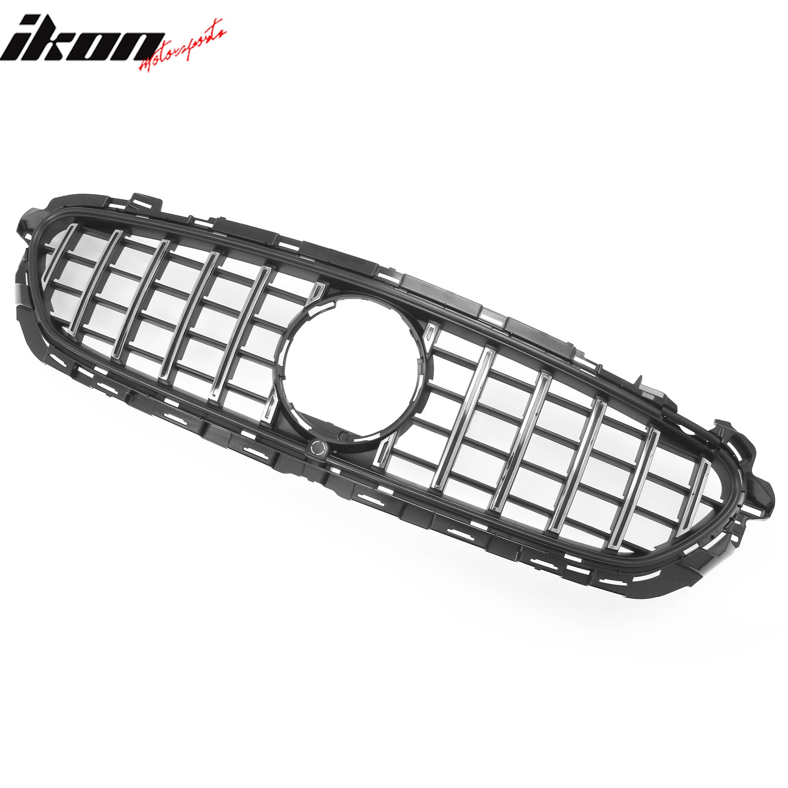 Fits 21-23 Benz E-Class E350 E450 GT Style Front Grille Unpainted & Chrome ABS