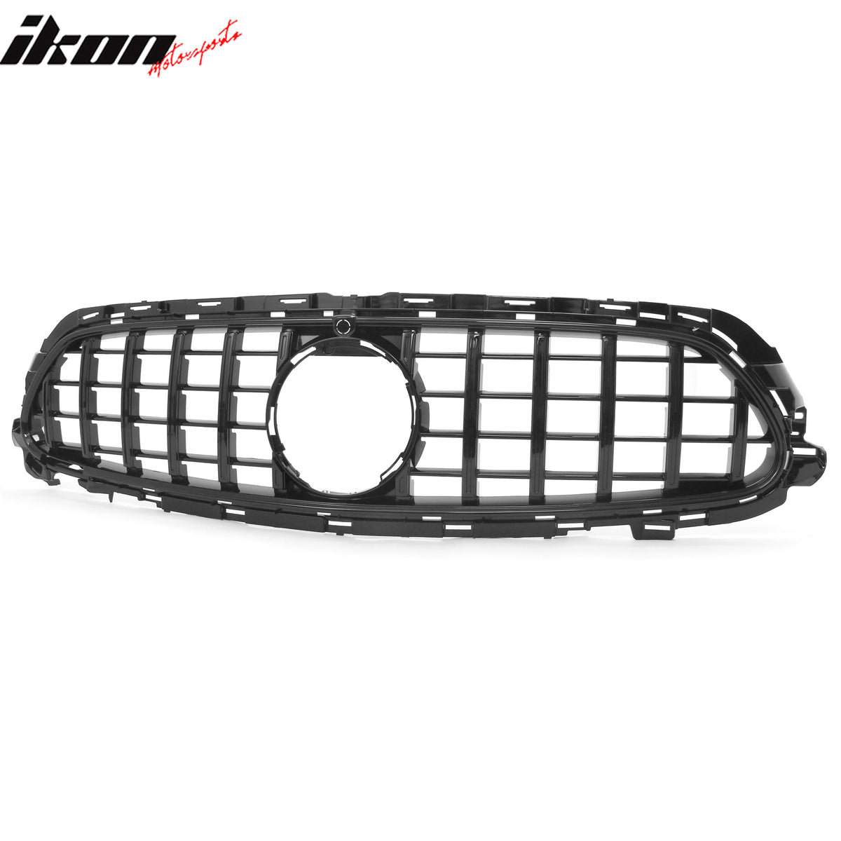Fits 21-23 Benz E-Class E350 E450 GT Style Front Upper Grille Gloss Black ABS