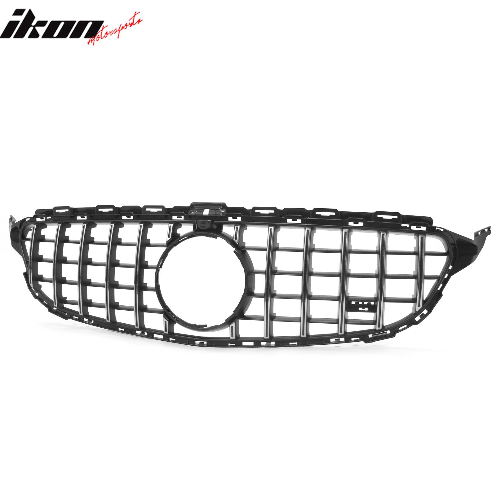 Fits 15-18 Benz W205 C350e C450 AMG GT Style Upper Grille Unpainted & Chrome ABS