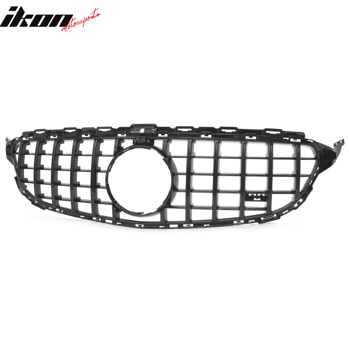 Fits 15-18 Benz W205 C350e C450 AMG GT Style Front Upper Grille Gloss Black ABS
