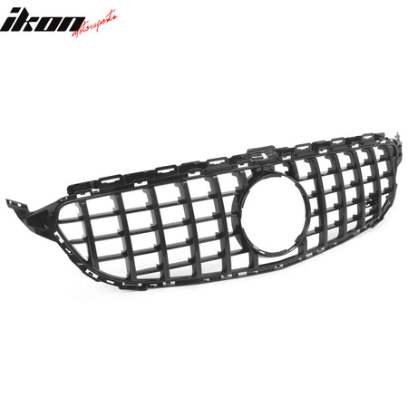 Fits 15-18 Benz W205 C350e C450 AMG GT Style Front Upper Grille Gloss Black ABS