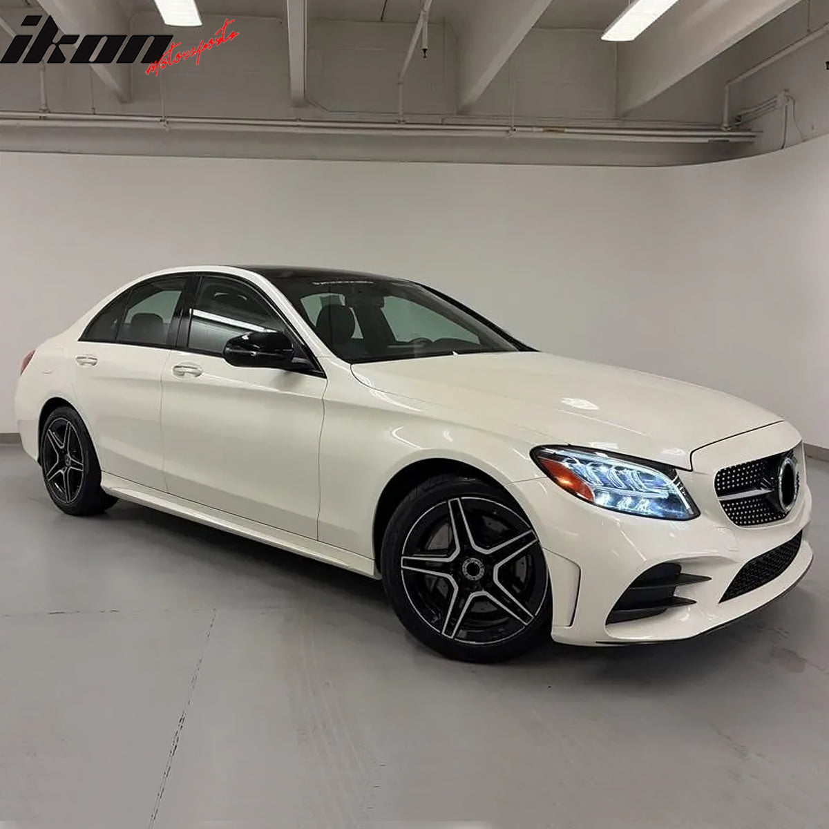 Fits 19-21 Benz W205 C300 C43 AMG Diamond Front Upper Grille Unpainted & Chrome