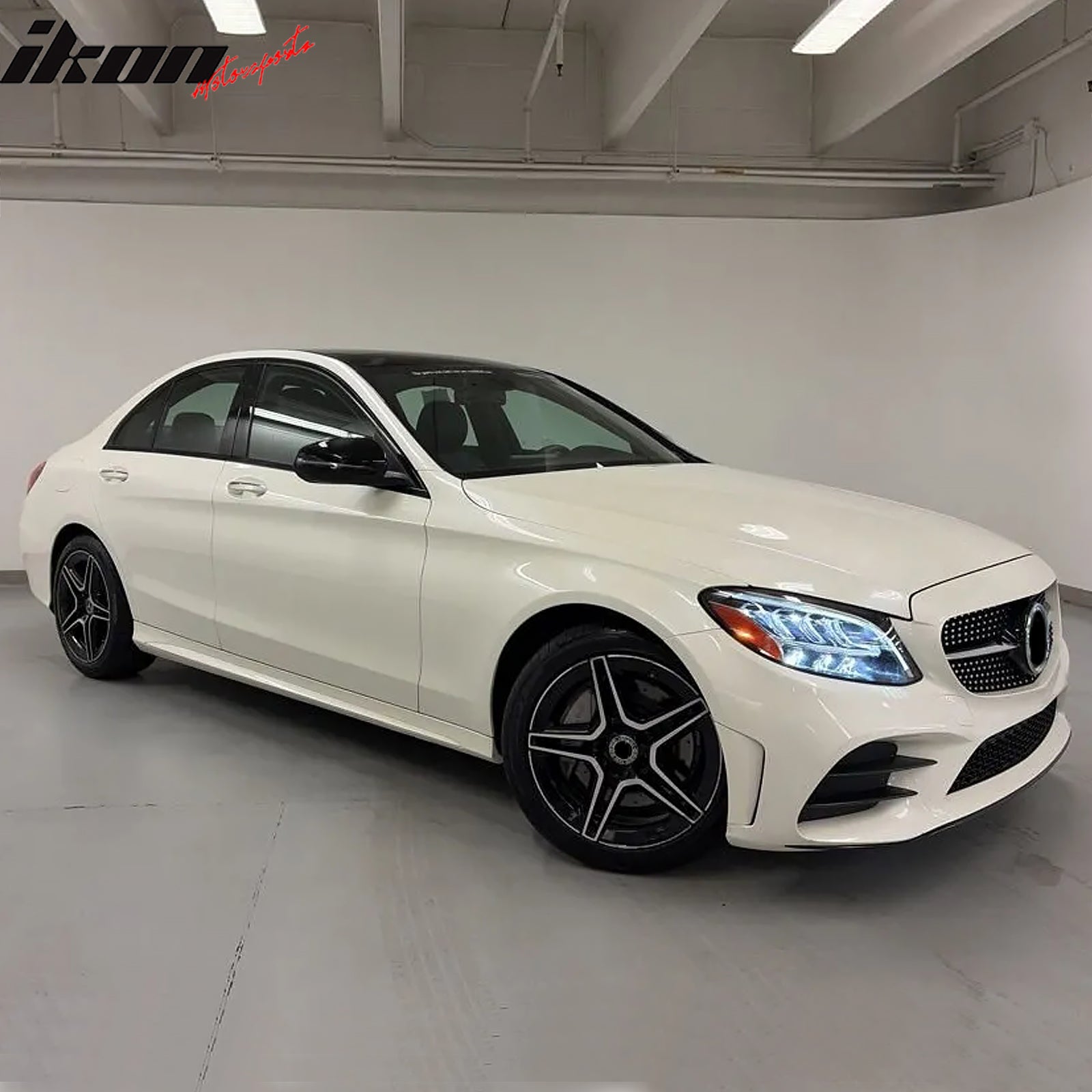 Fits 19-21 Benz W205 C300 C43 AMG Diamond Front Upper Grille Unpainted & Chrome
