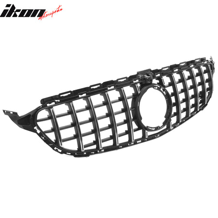 Fits 19-21 Benz W205 C300 C43 AMG GT Style Front Upper Grille Unpainted + Chrome