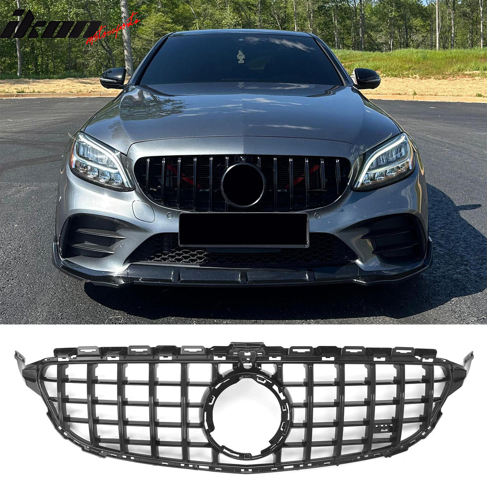 2019-2021 Benz W205 C300 C43 AMG Sedan GT Style Gloss Black Grille ABS