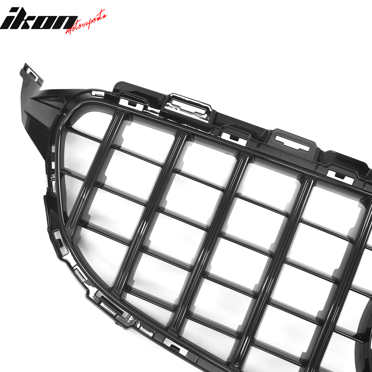 Fits 19-21 Benz W205 C300 C43 AMG GT Style Front Upper Grille Gloss Black ABS