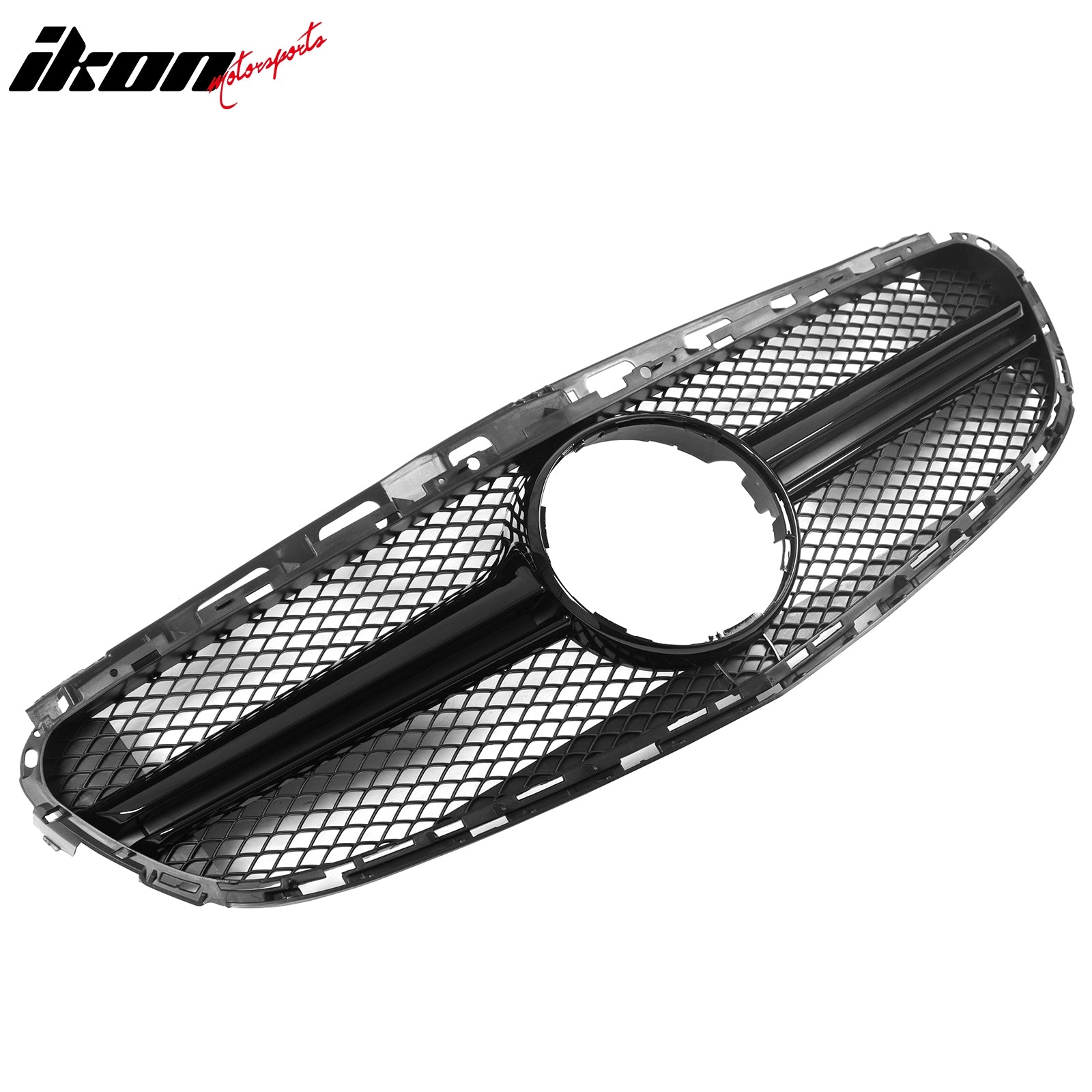 Fits 14-16 Benz E-Class W212 S212 E63 Style Front Upper Grille W/Gloss Black Bar
