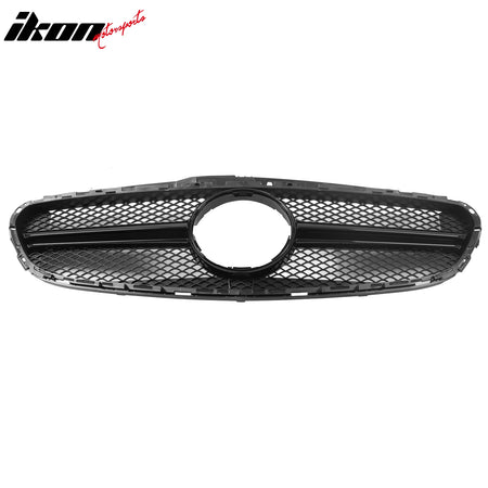 Fits 14-16 Benz E-Class W212 S212 E63 Style Front Upper Grille W/Gloss Black Bar