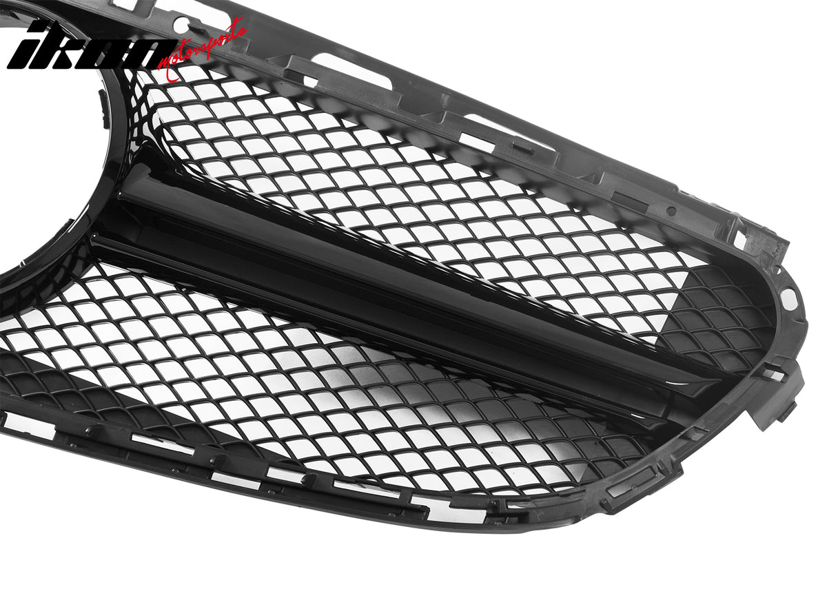 Fits 14-16 Benz E-Class W212 S212 E63 Style Front Upper Grille W/Gloss Black Bar