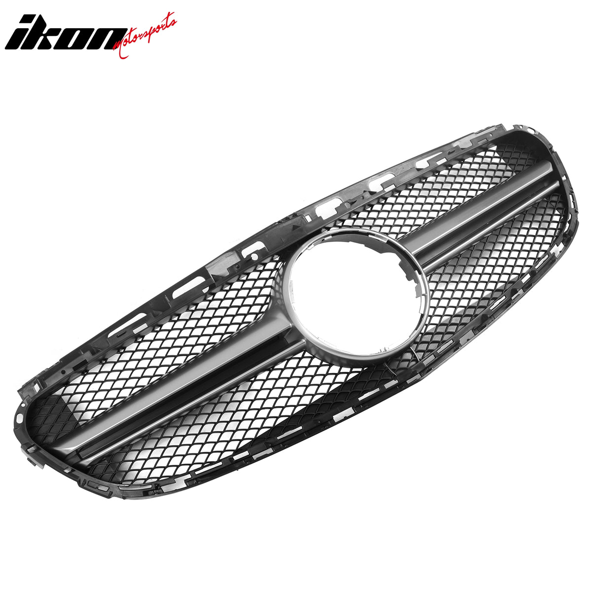 Fits 14-16 Benz E-Class W212 S212 E63 Style Front Upper Mesh Grille W/Silver Bar