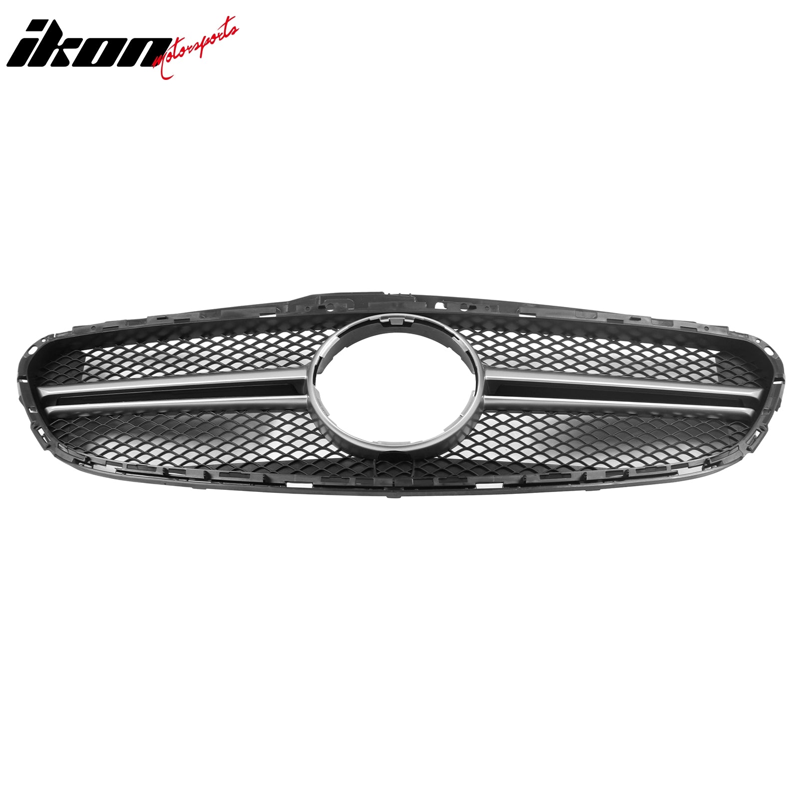 Fits 14-16 Benz E-Class W212 S212 E63 Style Front Upper Mesh Grille W/Silver Bar