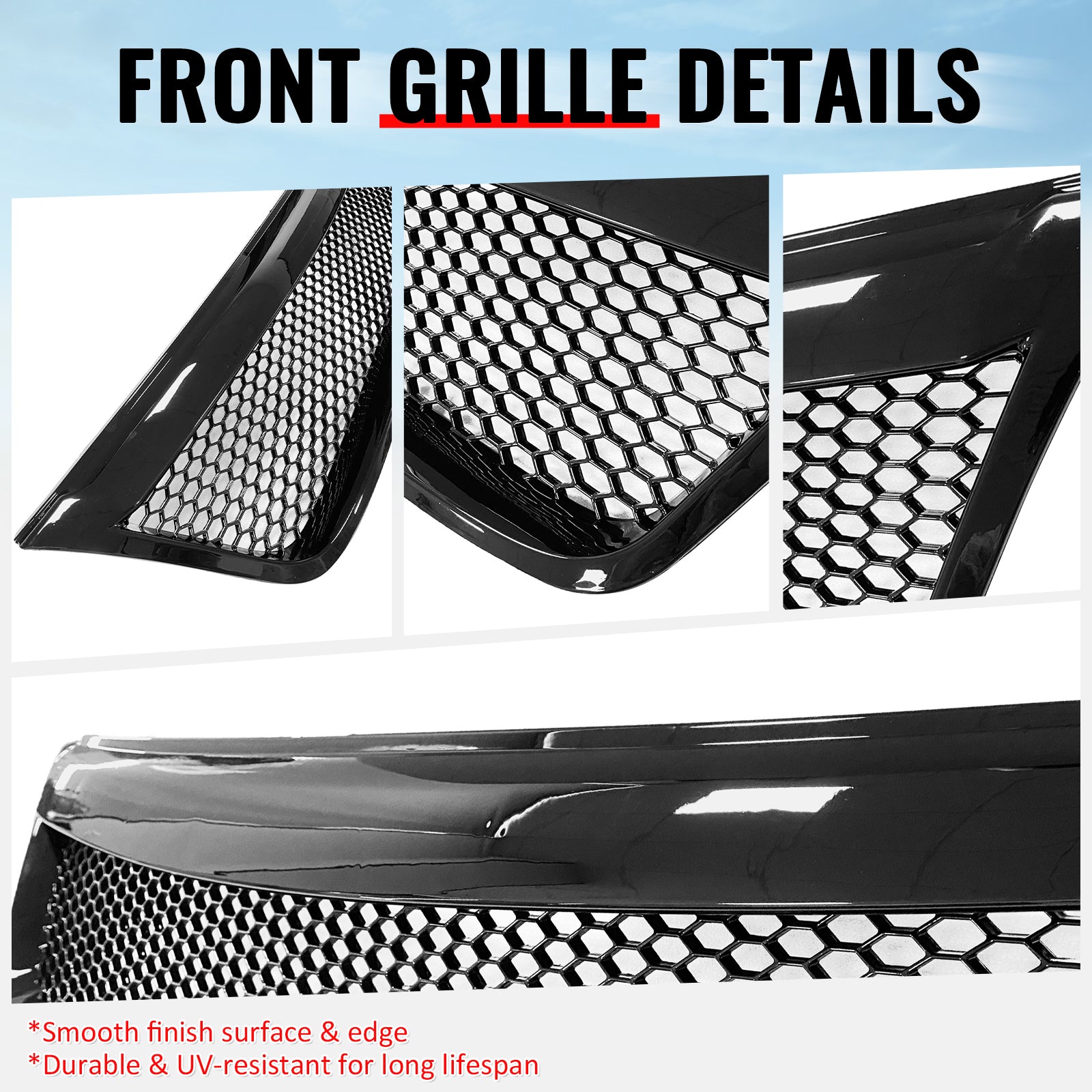 Fits 09-13 Subaru Forester Gloss Black Honeycomb Style Front Upper Grille ABS