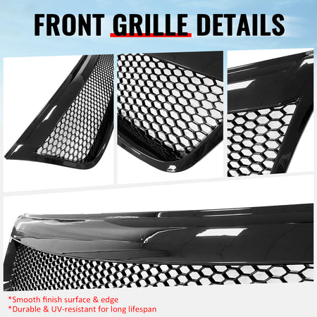 Fits 09-13 Subaru Forester Gloss Black Honeycomb Style Front Upper Grille ABS