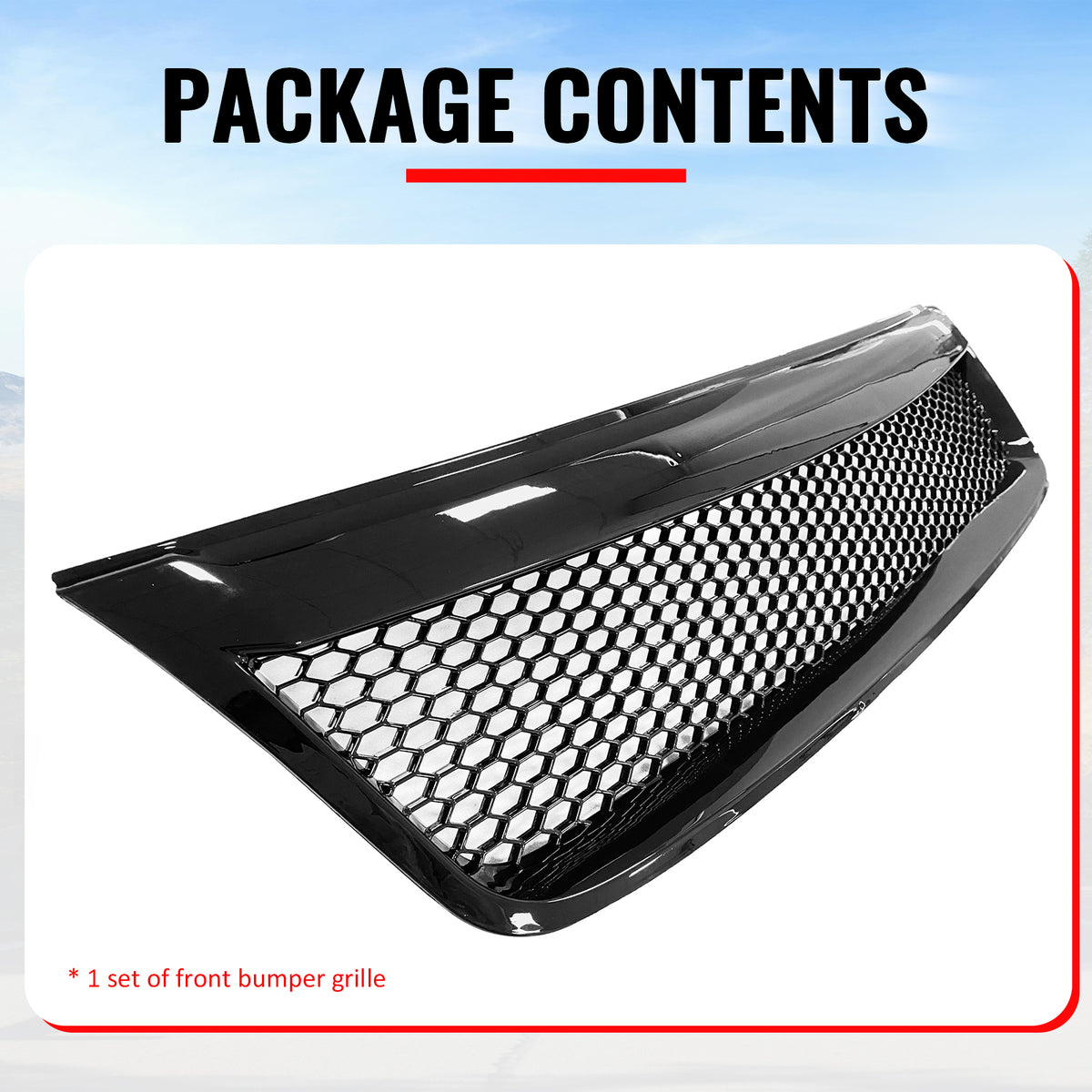 Fits 09-13 Subaru Forester Gloss Black Honeycomb Style Front Upper Grille ABS