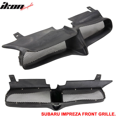 Grille Compatible With 2004-2005 Subaru Impreza WRX Sti, PU Black Front Bumper Grill Hood Mesh by IKON MOTORSPORTS