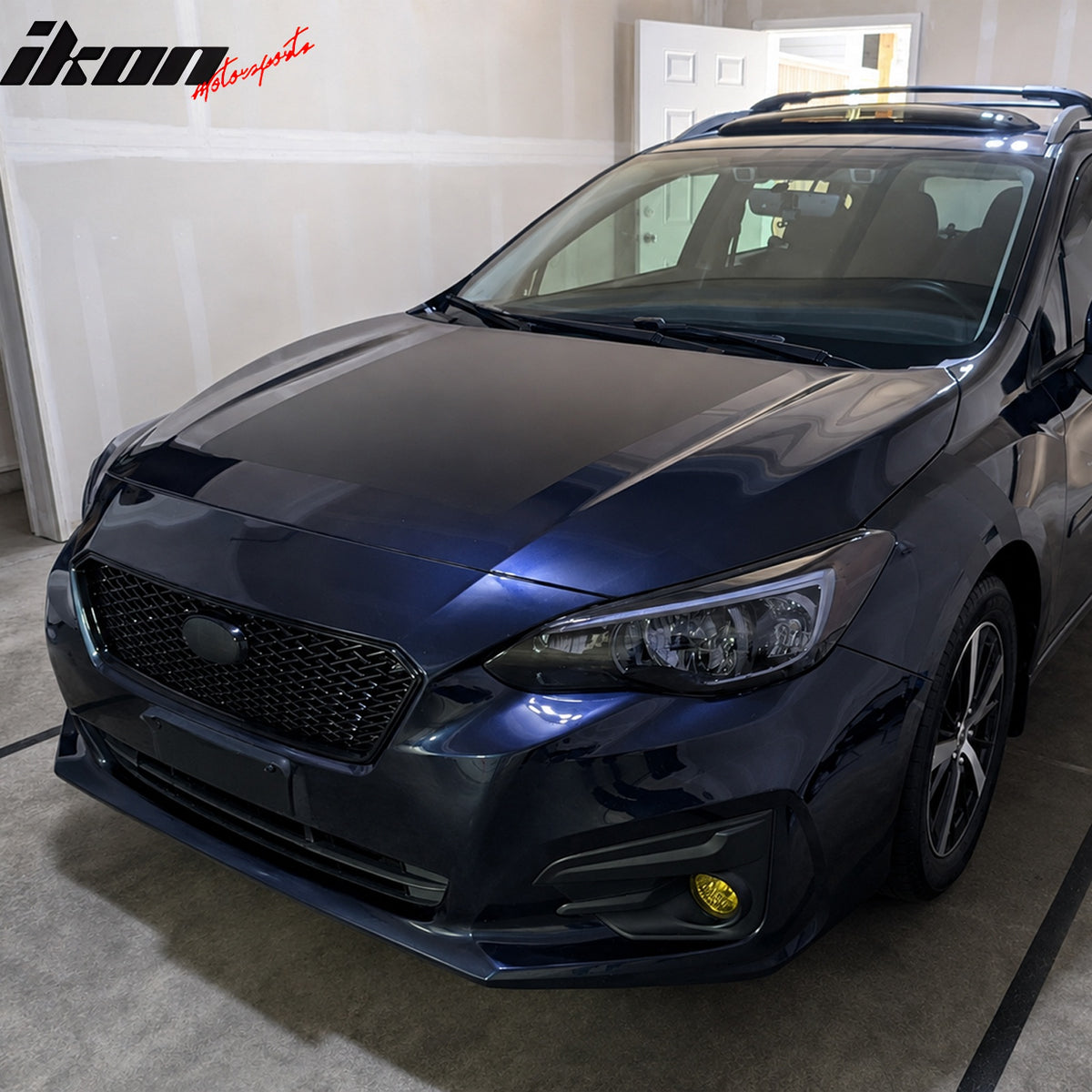 Fits 17-19 Subaru Impreza Sport Style Front Bumper Upper Grille Gloss Black ABS