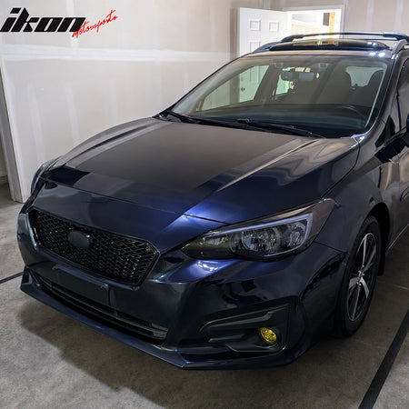 Fits 17-19 Subaru Impreza Sport Style Front Bumper Upper Grille Gloss Black ABS