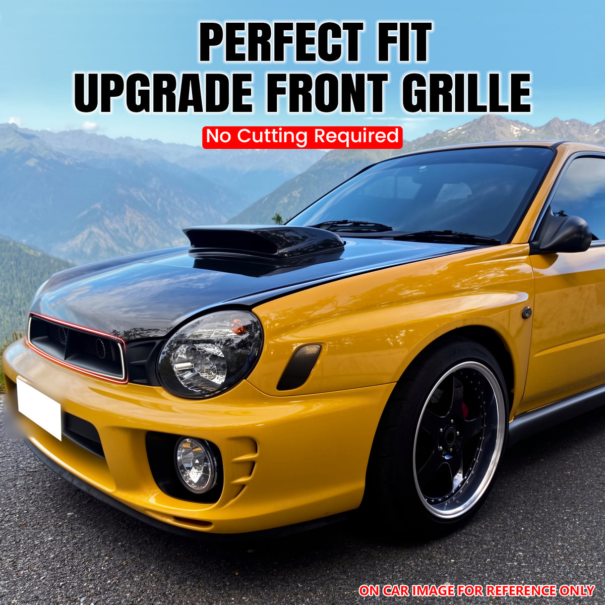 Fit 2002-2003 Subaru Impreza WRX STI Mesh Style Upper Grille w/ LED Light