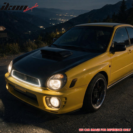 For 02-03 Subaru Impreza Gloss Black WRX STI Mesh Style Upper Grille w/LED Light