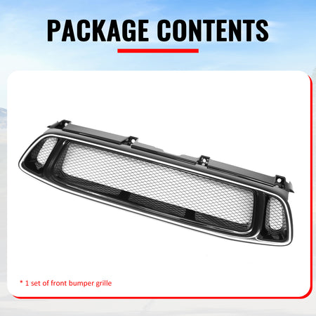 For 04-05 Subaru Impreza WRX STI Mesh Style Hood Upper Grille W/ LED Light Black