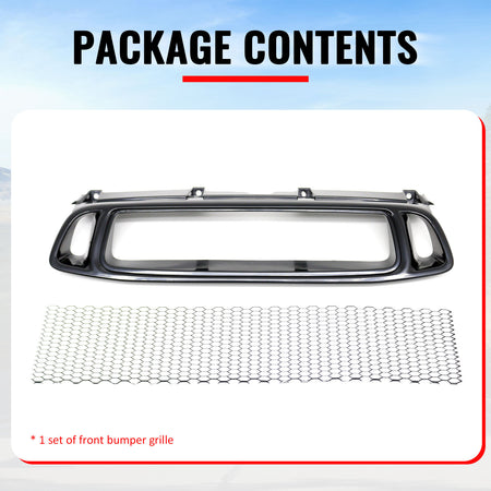 Fits 04-05 Subaru Impreza WRX STI Grille Mesh Hood Upper Grill Black Assembly