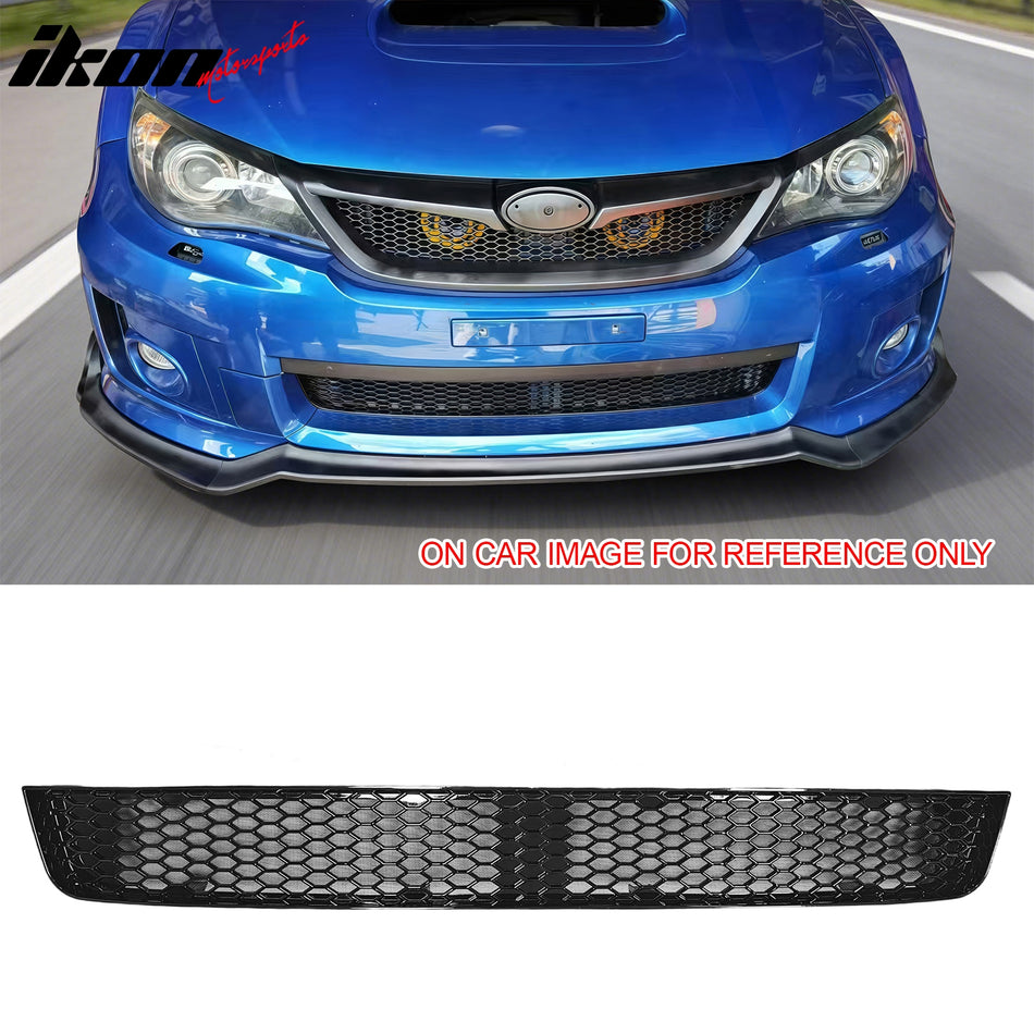 2011-2014 Subaru Impreza WRX & WRX STI Honeycomb Style Front Bumper Lower Grille Insect Prevention Gloss Black PP