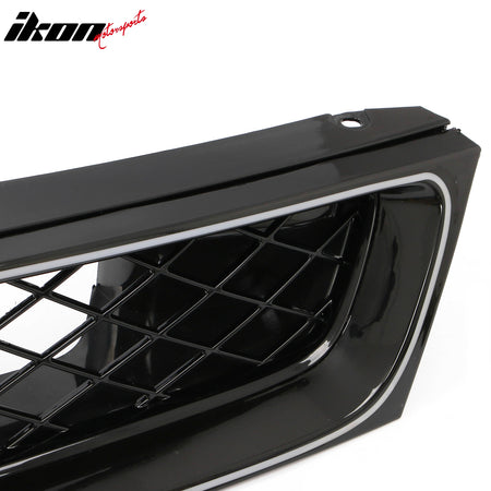 Fits 06-07 Subaru Impreza OE Style Gloss Black ABS 3PC Upper Grille w/ LED Light