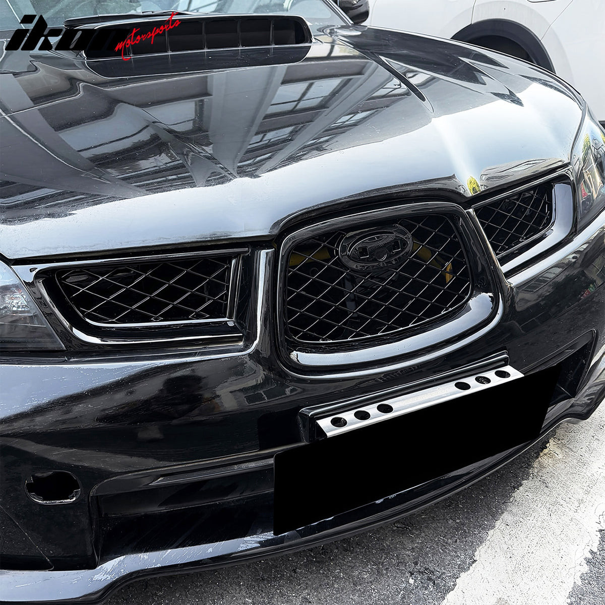 Fits 06-07 Subaru Impreza OE Style Front Bumper Upper Grille Gloss Black ABS 3PC