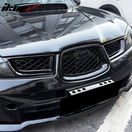 Fits 06-07 Subaru Impreza OE Style Front Bumper Upper Grille Gloss Black ABS 3PC