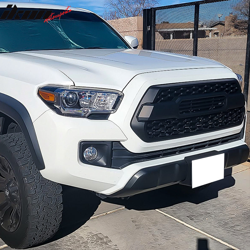 IKON MOTORSPORTS Grille Compatible With 2016-2023 Toyota Tacoma Front Hood Bumper Mesh Insert Unpainted Back, 2017 2018 2019 2020 2021 2022