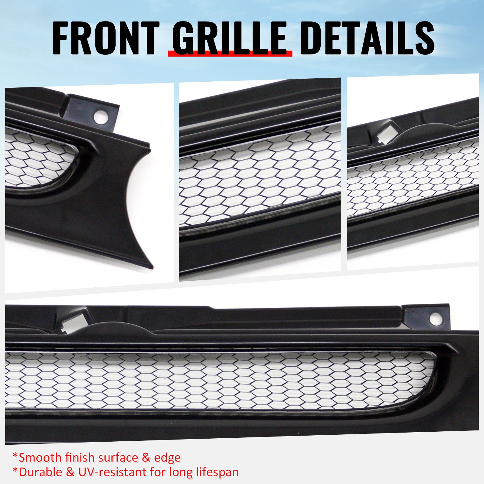 For 99-06 Volkswagen Golf MK4 Grille Front Bumper Hood Upper Mesh Grill Assembly