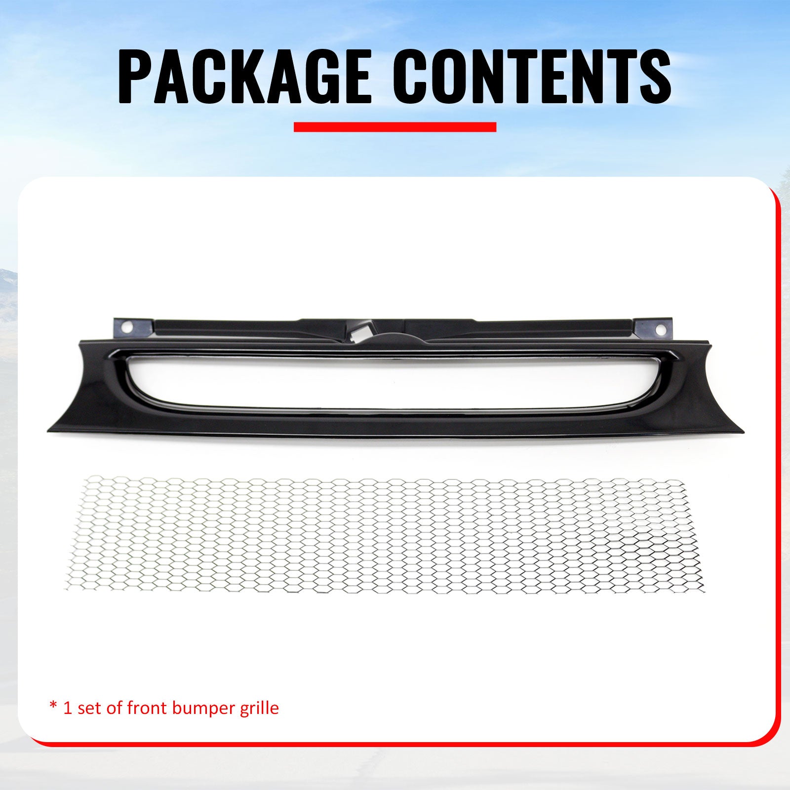 For 99-06 Volkswagen Golf MK4 Grille Front Bumper Hood Upper Mesh Grill Assembly