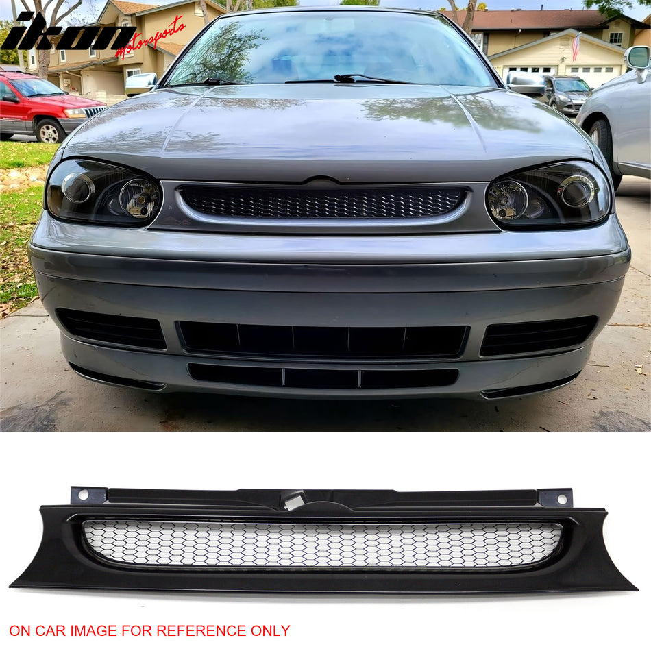 1999-2006 Volkswagen Golf/GTI/R32 MK4 Front Upper Grille Mesh Style Black Replacement Front Bumper Hood Grill