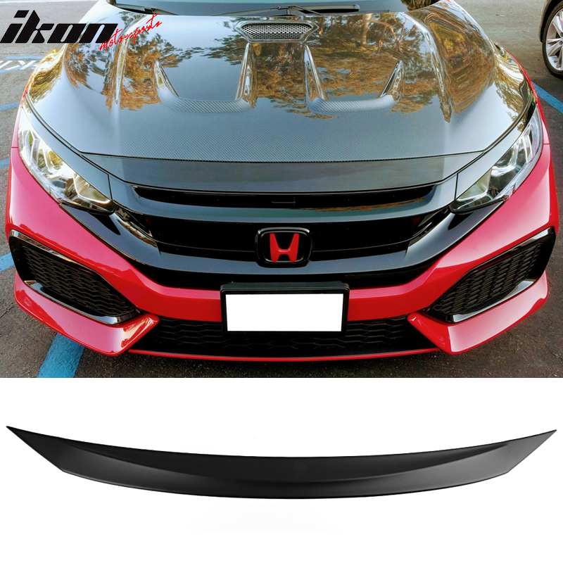 2016-2018 Honda Civic Matte Black Front Bonnet Lip Molding Trim Bar
