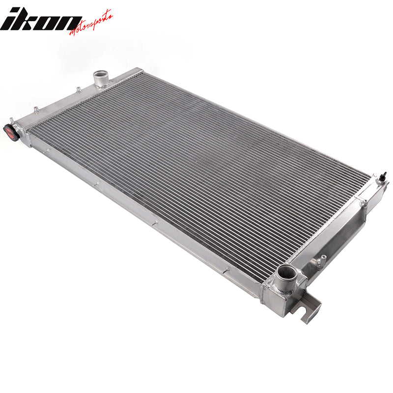 IKON MOTORSPORTS, Radiator Compatible With 1994-2002 Dodge Ram 2500 3500 5.9L Turbo Diesel Motors, Silver Aluminum Racing Radiator, 1995 1996 1997 1998 1999 2000 2001