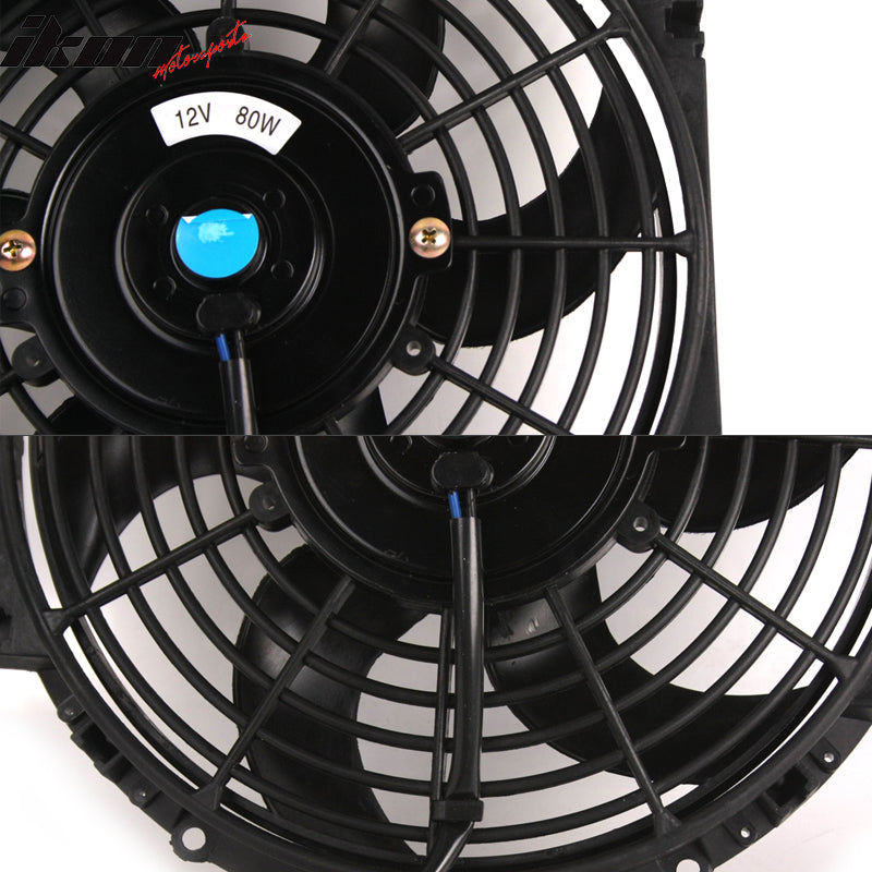 Universal 10 in Pull Push Electric Radiator Engine Cooling Fan W/ Mount Kit