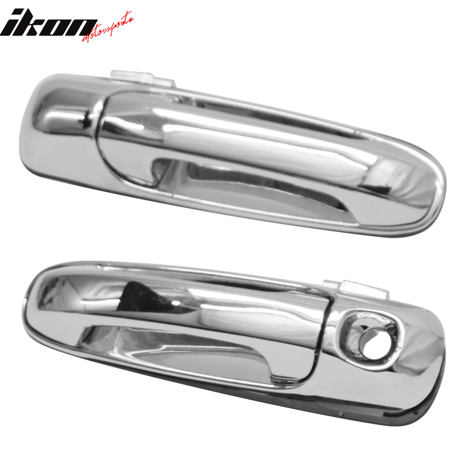 IKON MOTORSPORTS Door Handle Cover with 1 Key Hole, Compatible with 2002-2008 Dodge Ram 1500/2500/3500, Chrome ABS Door Handle Protector Cap, 2PCS
