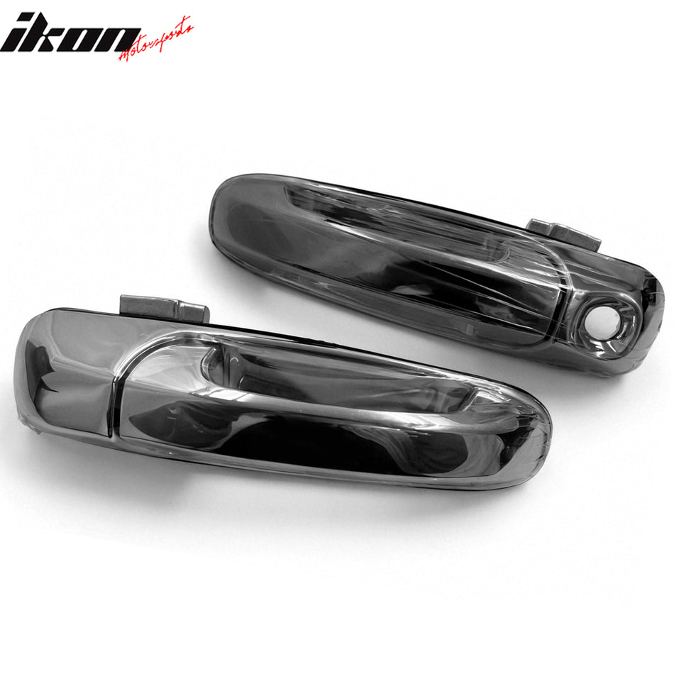 IKON MOTORSPORTS Door Handle Cover with 1 Key Hole, Compatible with 2002-2008 Dodge Ram 1500/2500/3500, Chrome ABS Door Handle Protector Cap, 2PCS