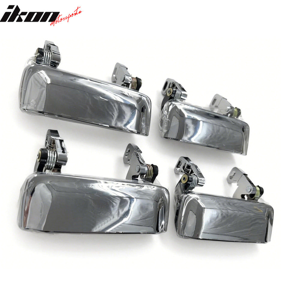 IKON MOTORSPORTS Door Handle Cover, Compatible with 1998-2011 Ford Ranger XL, Chrome ABS Door Handle Protector Cap, 4PCS