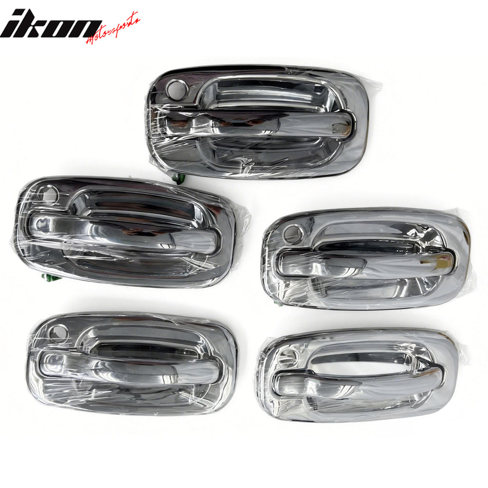 1999-2006 Chevy Silverado/ GMC Sierra 1500 2500 3500 Crew Cab Chrome ABS Front Left Door Handle Cover Trim w/ 1 Key Hole