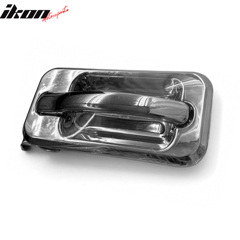 IKON MOTORSPORTS Front Right Side Door Handle Cover, Compatible with 2006-2009 Hummer H2, Chrome ABS Door Handle Protector Cap w/o Key Hole, 1PC