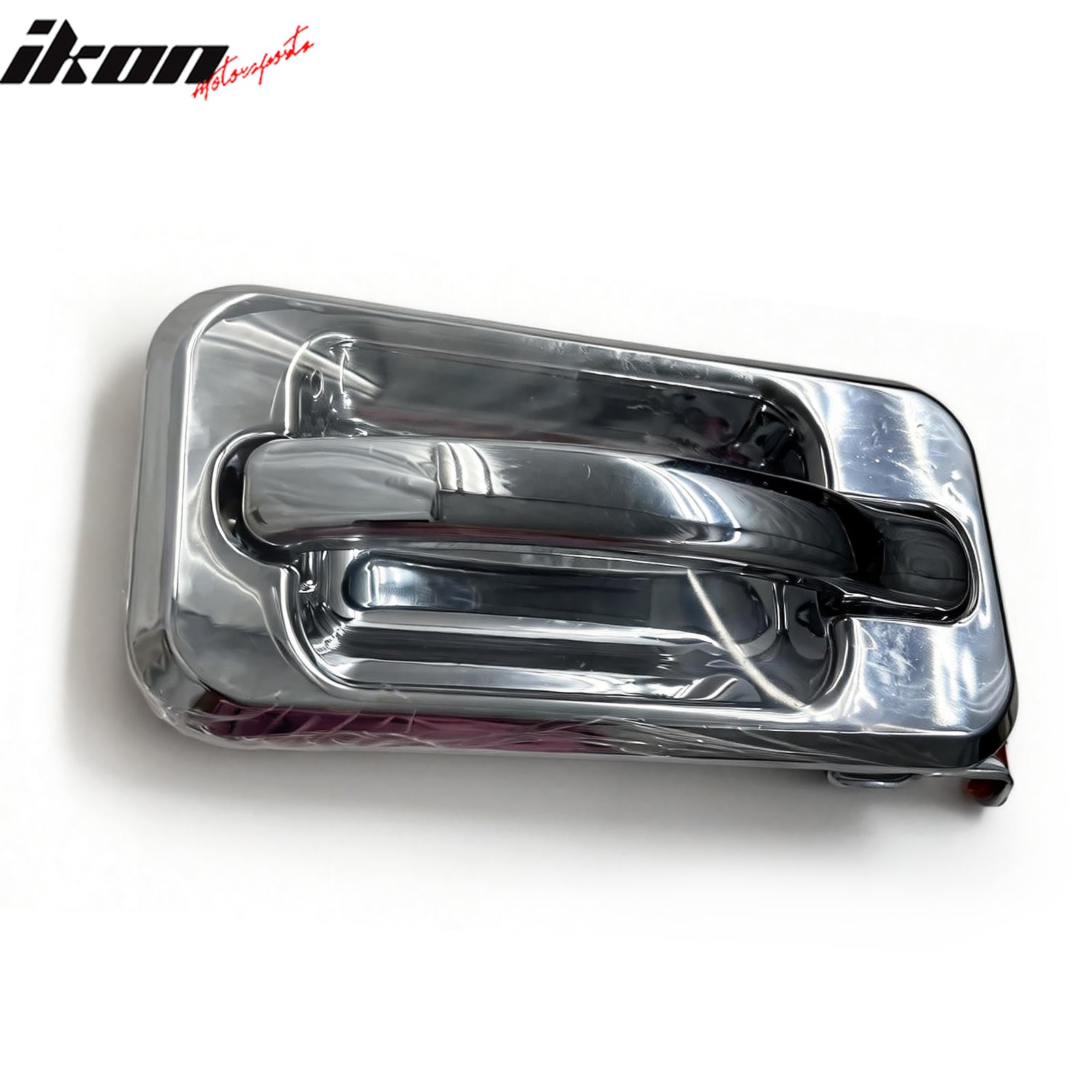 IKON MOTORSPORTS Door Handle Cover, Compatible with 2003-2009 Hummer H2, Plastic Chrome Performance Style without Key Hole Front Right Hand Door Handle Protector Cap, 1PC