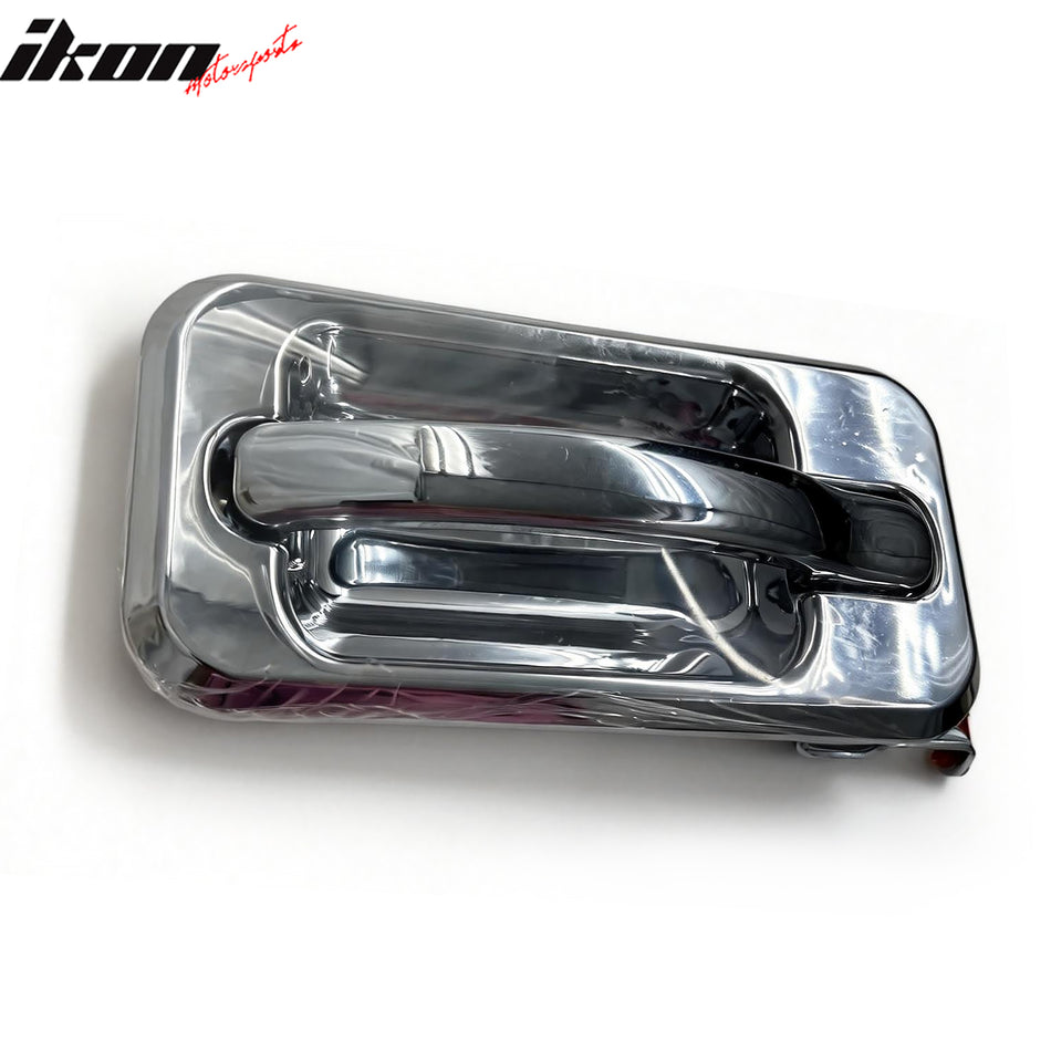 IKON MOTORSPORTS Door Handle Cover, Compatible with 2003-2009 Hummer H2, Plastic Chrome Performance Style without Key Hole Front Right Hand Door Handle Protector Cap, 1PC
