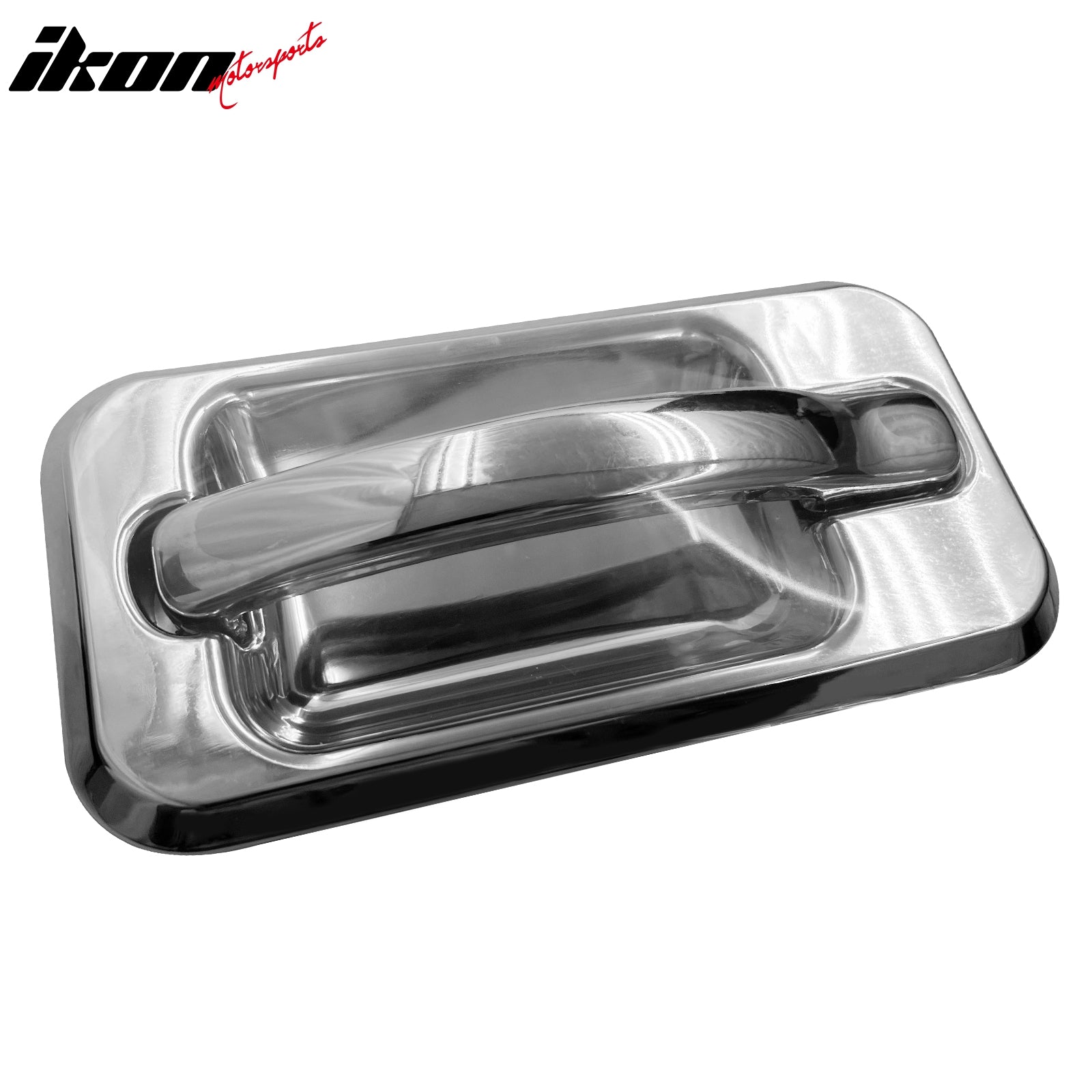 IKON MOTORSPORTS Door Handle Cover, Compatible with 2003-2009 Hummer H2, Plastic Chrome P Style W/Key Hole Front Right Door Handle Protector Cap, 1PC