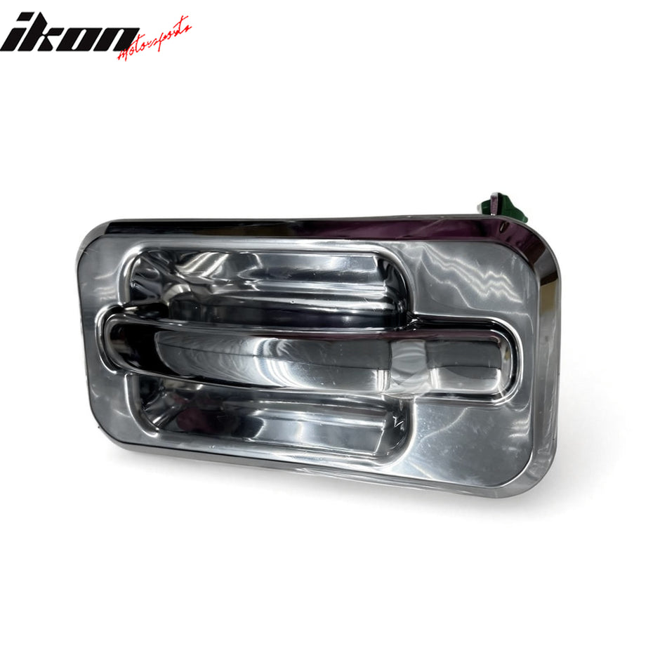 IKON MOTORSPORTS Door Handle Cover, Compatible with 2003-2009 Hummer H2, Plastic Chrome Performance Style Rear Left Hand Door Handle Protector Cap, 1PC