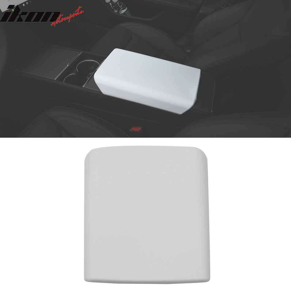 2024-2025 Tesla Model 3 White Center Console Lid Armrest Cover Pad TPE