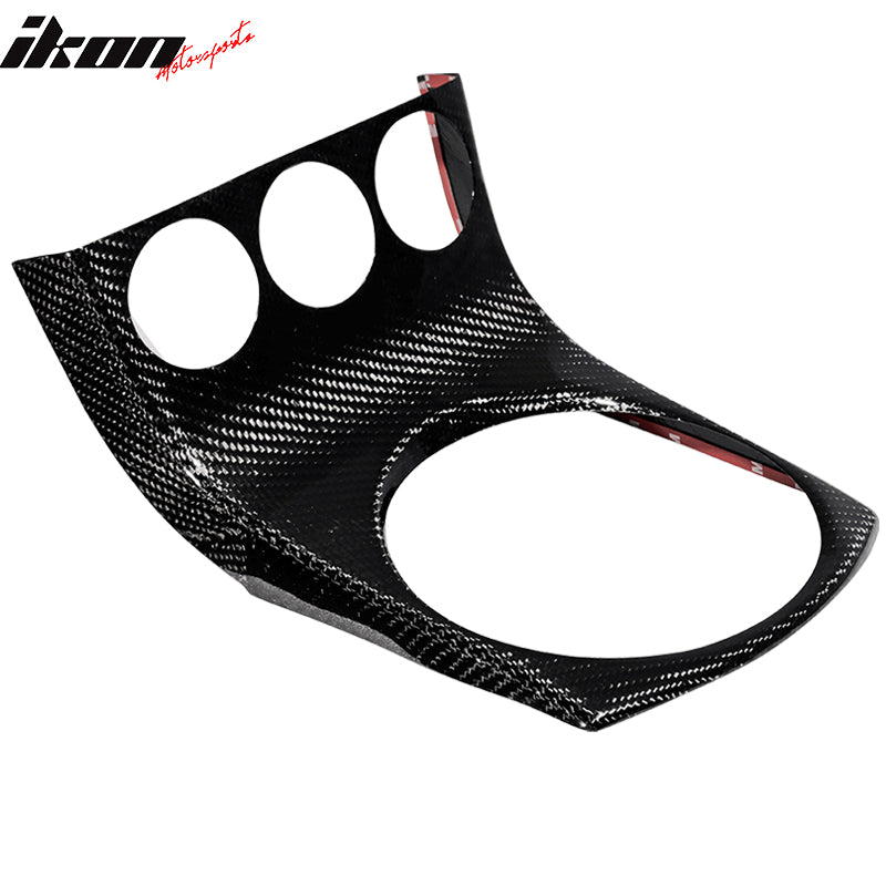 Shifter Cover Compatible With 03-05 Nissan 350Z Z33, Carbon Fiber (CF) Center Dash Trim by IKON MOTORSPORTS, 2004